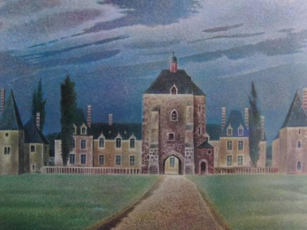 岡鹿之助、【館】、希少な大判額装用画集より、美品、日本人画家