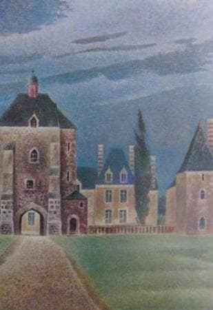 岡鹿之助、【館】、希少な大判額装用画集より、美品、日本人画家