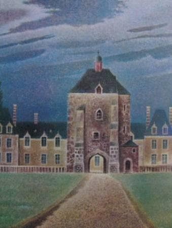 岡鹿之助、【館】、希少な大判額装用画集より、美品、日本人画家