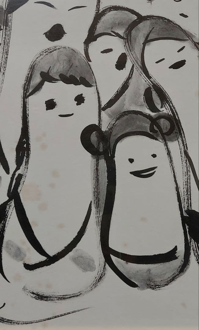 清水　崑「かっぱ群像」水彩