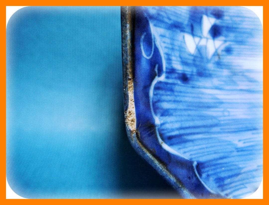 583『染付 富士山 額皿』　/骨董品 古美術 古道具 アンティーク