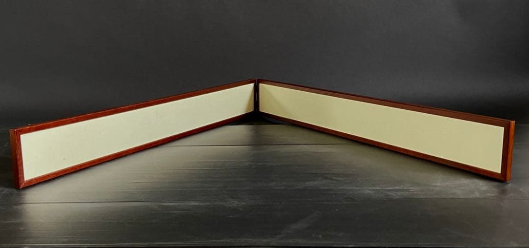 「母」 立礼 点茶盤 風炉先屏風 唐松 鳥の子 両面 四寸 紙箱 茶道具 （Ｂ）