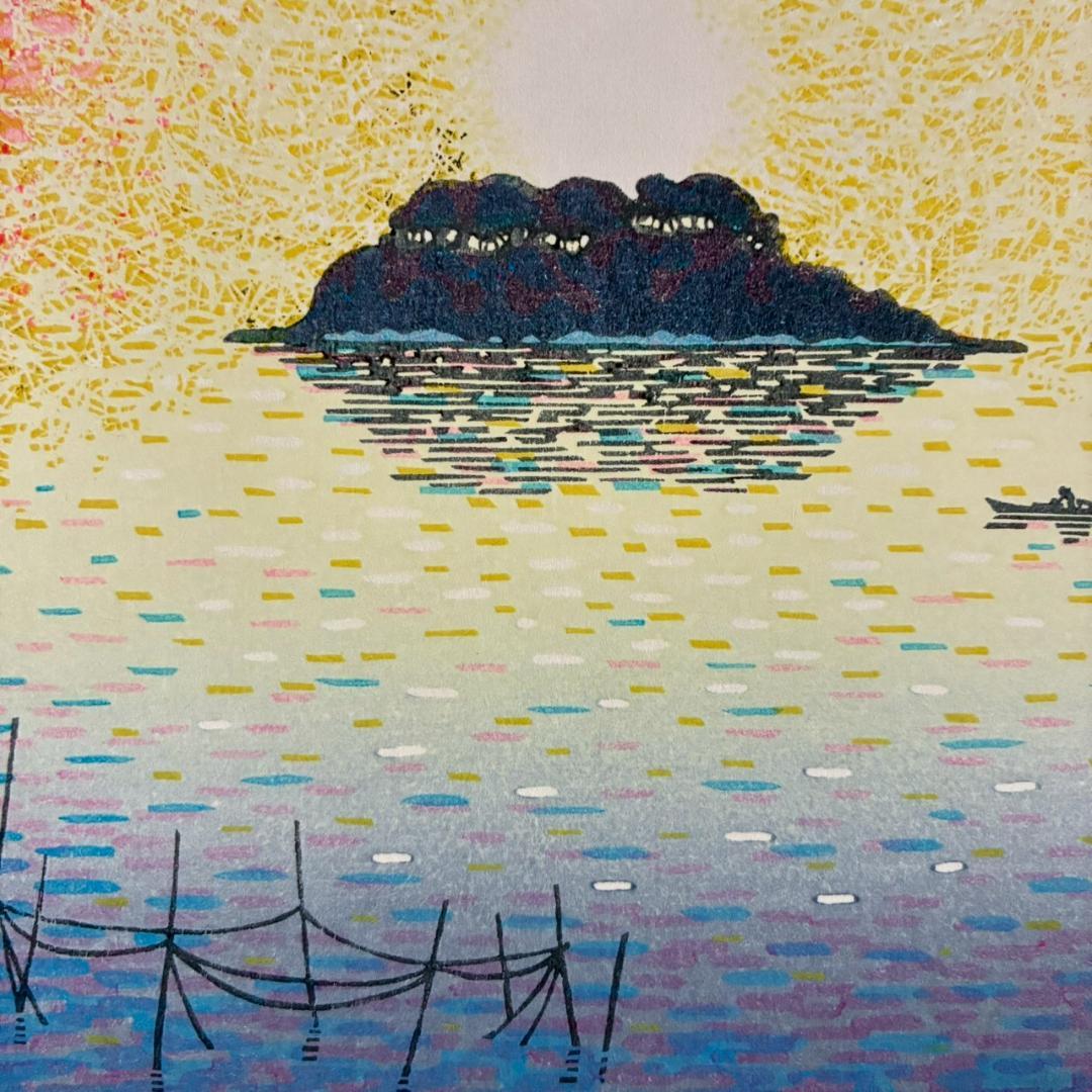 【最終値下げ】美品 牧野宗則「光彩」木版画 1987年制作 直筆サイン入り