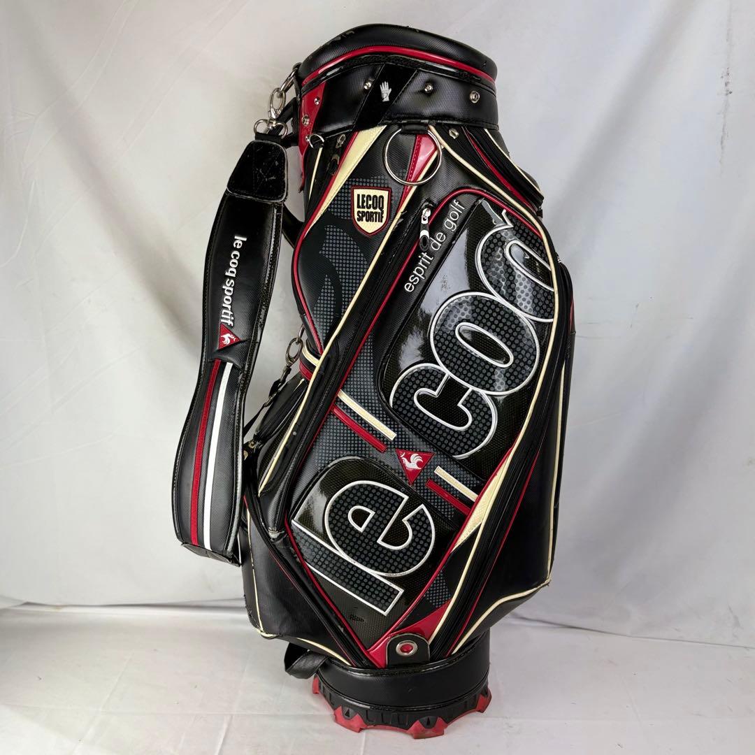 ルコックスポルティフ キャディバッグ ゴルフバッグ 6分割 赤黒