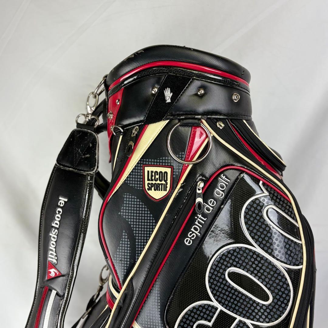 ルコックスポルティフ キャディバッグ ゴルフバッグ 6分割 赤黒
