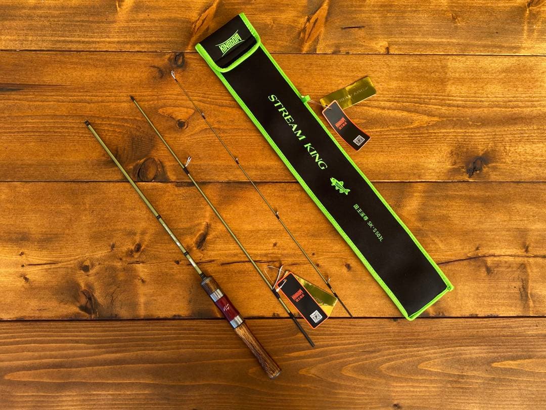 トラウトロッド　ウッドグリップ　パックロッド　天然木　渓流釣り　コンパクトロッド