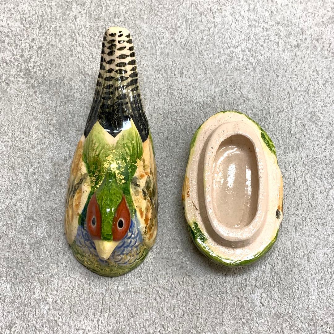 香合 伊藤桂楽 雉子 共箱 茶道具 茶の湯 鳥 金