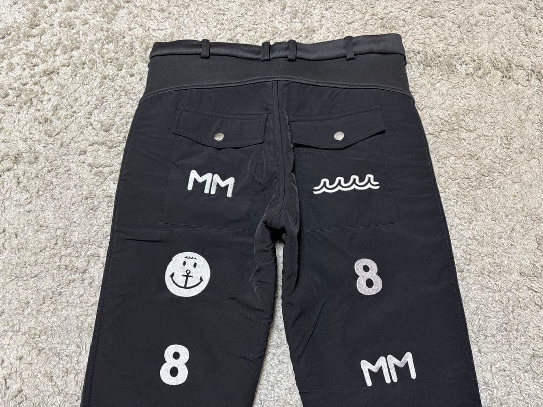 muta MARINE⚫︎ムータマリン⚫︎バック刺繍ボンディングパンツSブラック