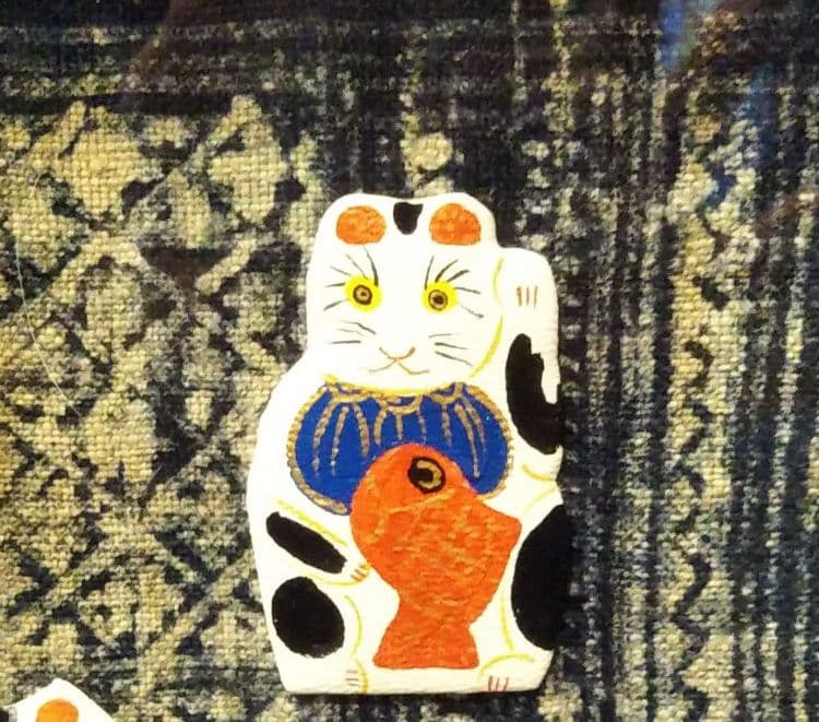 猫8匹押絵　縁起物額装