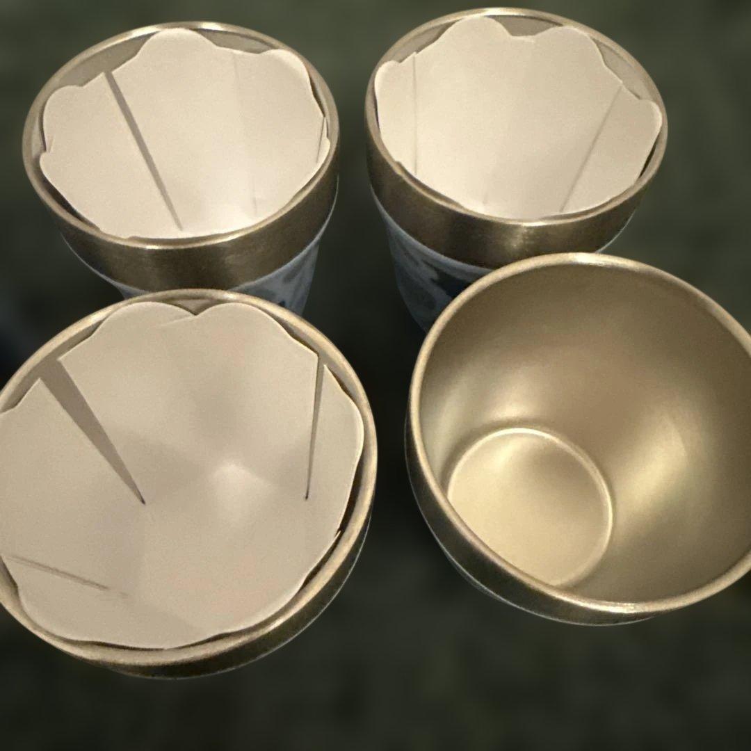 YETI ショットグラス 4個セット 迷彩 CAMO & ゴールド ステンレス