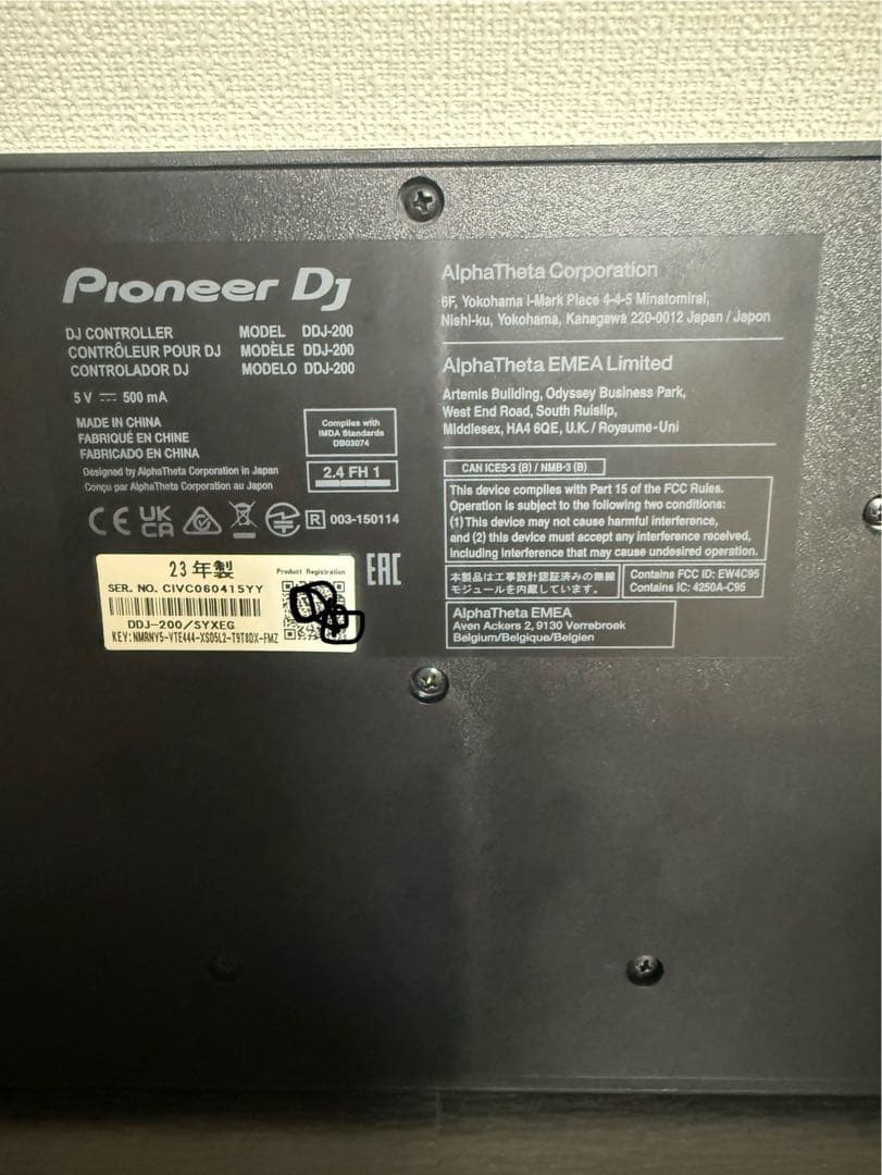 23年製　Pioneer DDJ-200 DJコントローラー