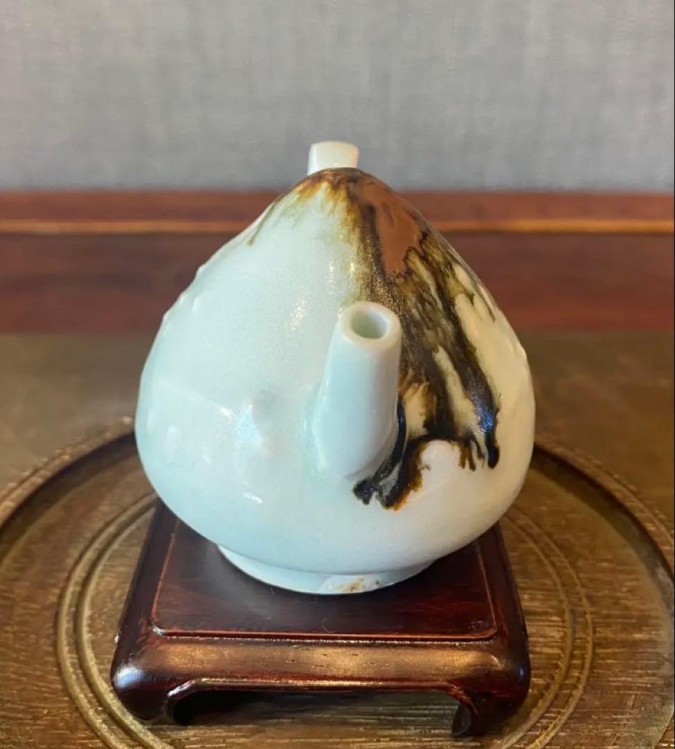 李朝　水滴　梅花　鑑賞台付　一輪挿し ヴィンテージ　レア