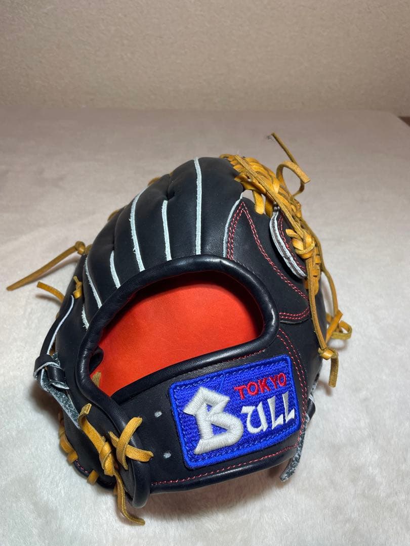 野球　TOKYO BULL 硬式野球グローブ ブラック/オレンジ　東駒
