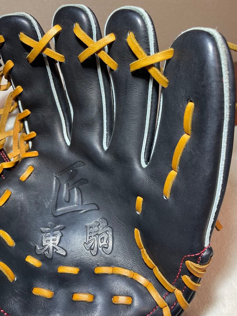 野球　TOKYO BULL 硬式野球グローブ ブラック/オレンジ　東駒
