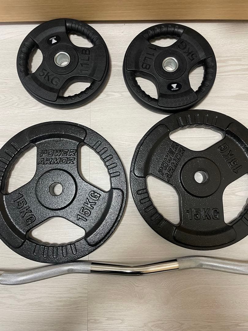 POWER ARMOR 15kg ウエイトプレート 2枚セットEZバー