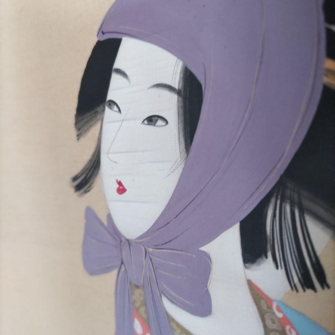 春駒美人画掛軸　H58