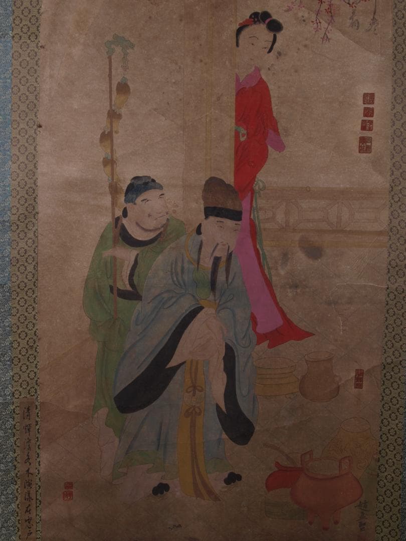 【骨董掛け軸】人物図　夏珪 北宋時代肉筆保證AK445A13-1