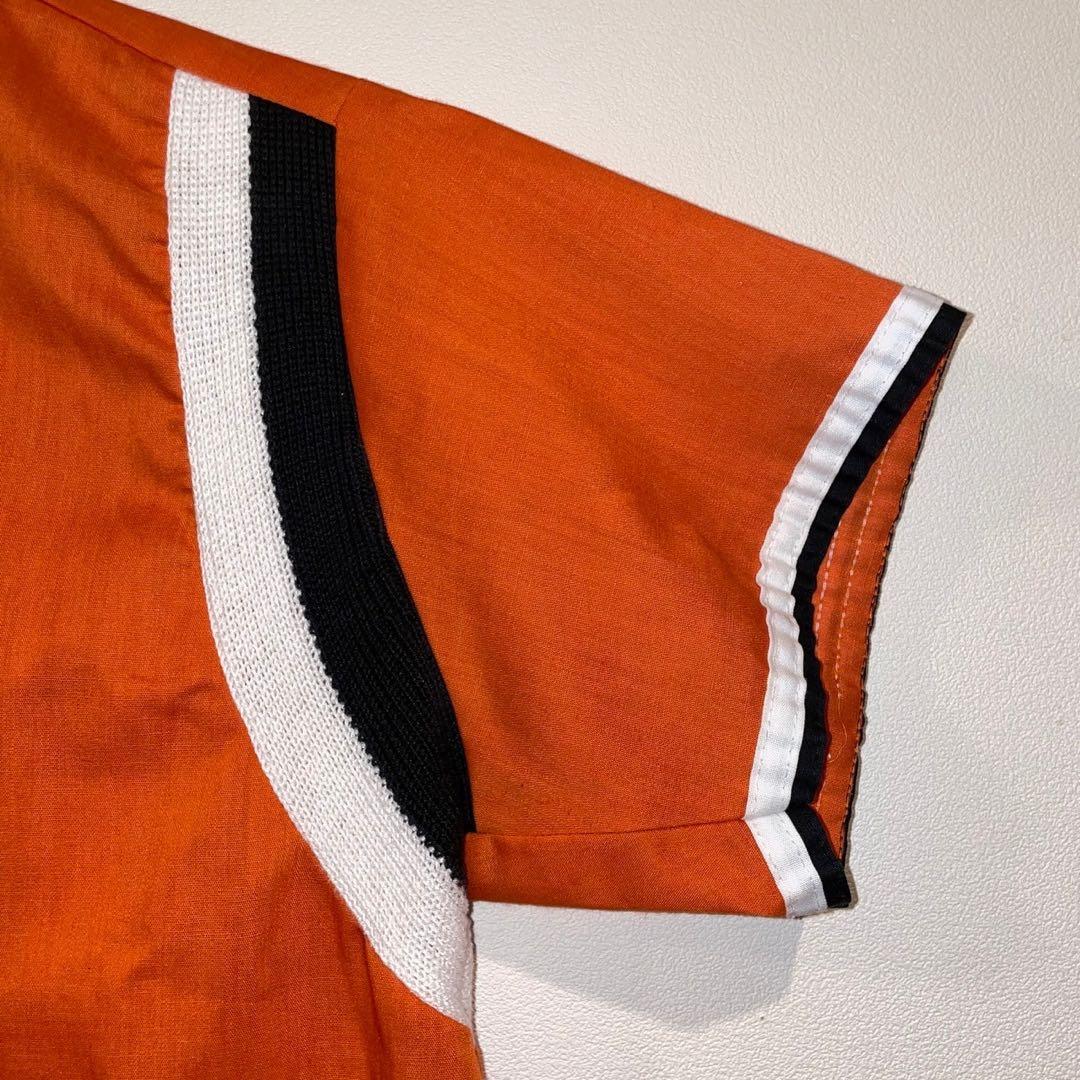 70s ヒルトン ボーリングシャツ USA製 レディース Hilton オレンジ