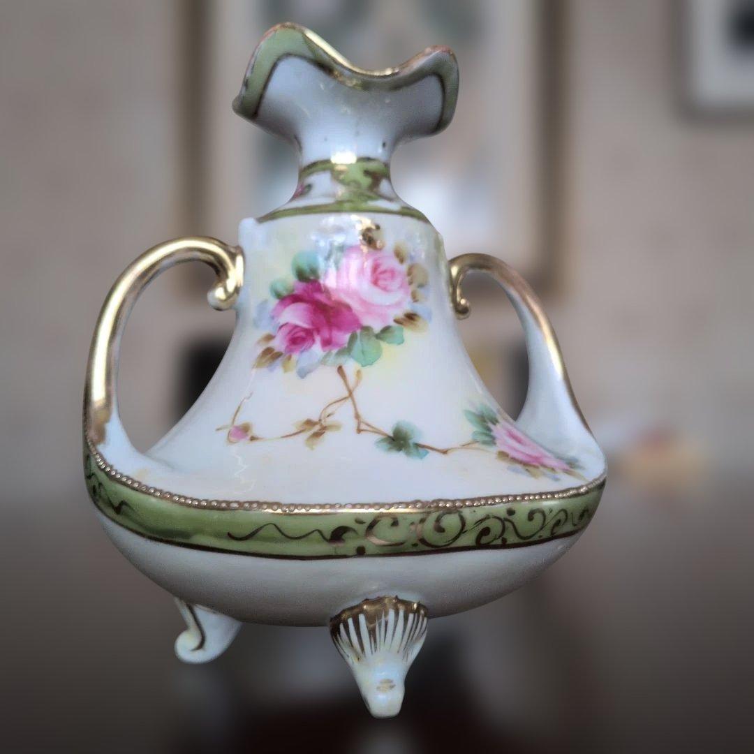 オールドノリタケ（ニッポン印）両手付薔薇花瓶