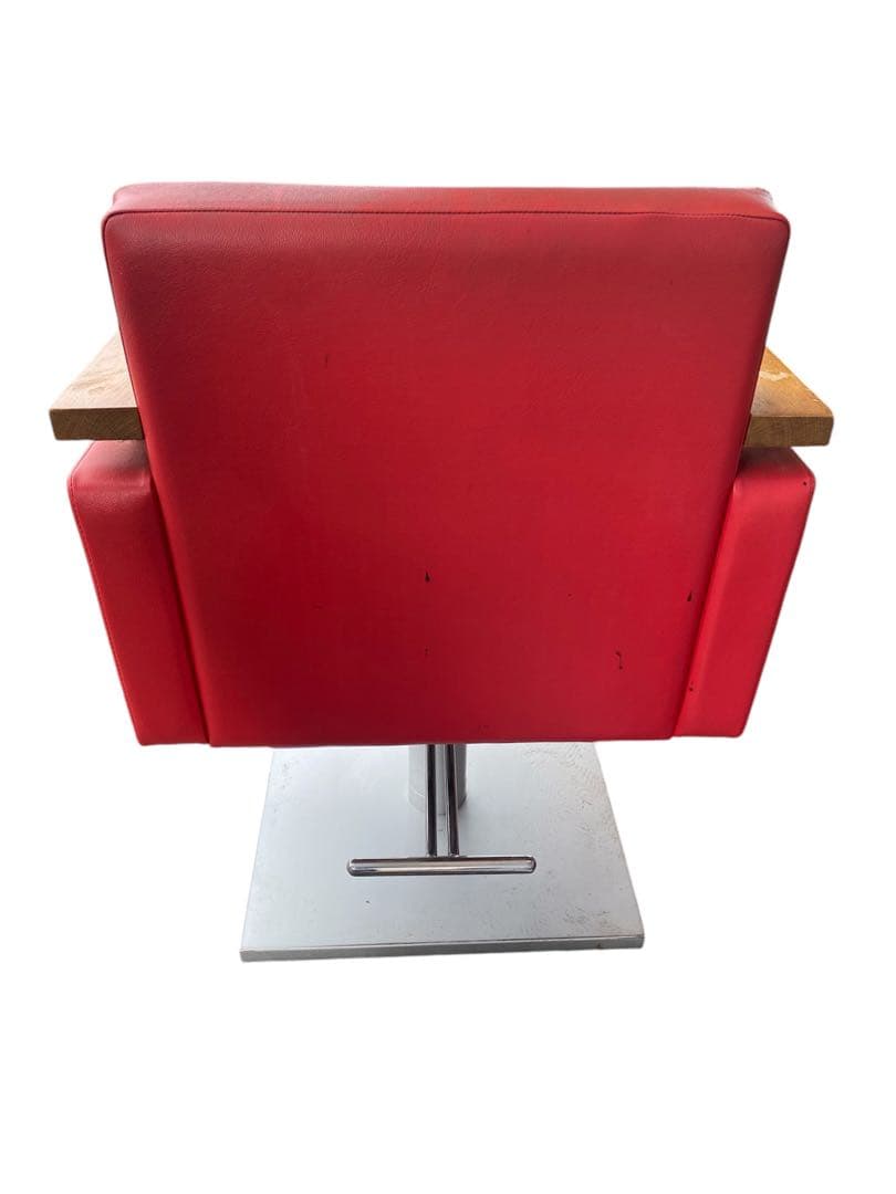 オオヒロ スタイリングチェア レッド 昇降 足踏みタイプ BRETT ma43