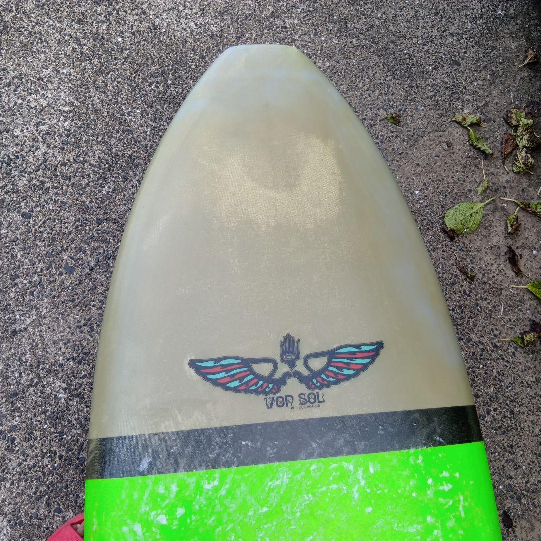 【千葉発】ＶＯＮ ＳＯＬ ファンボード グリーン/グレー 5フィン