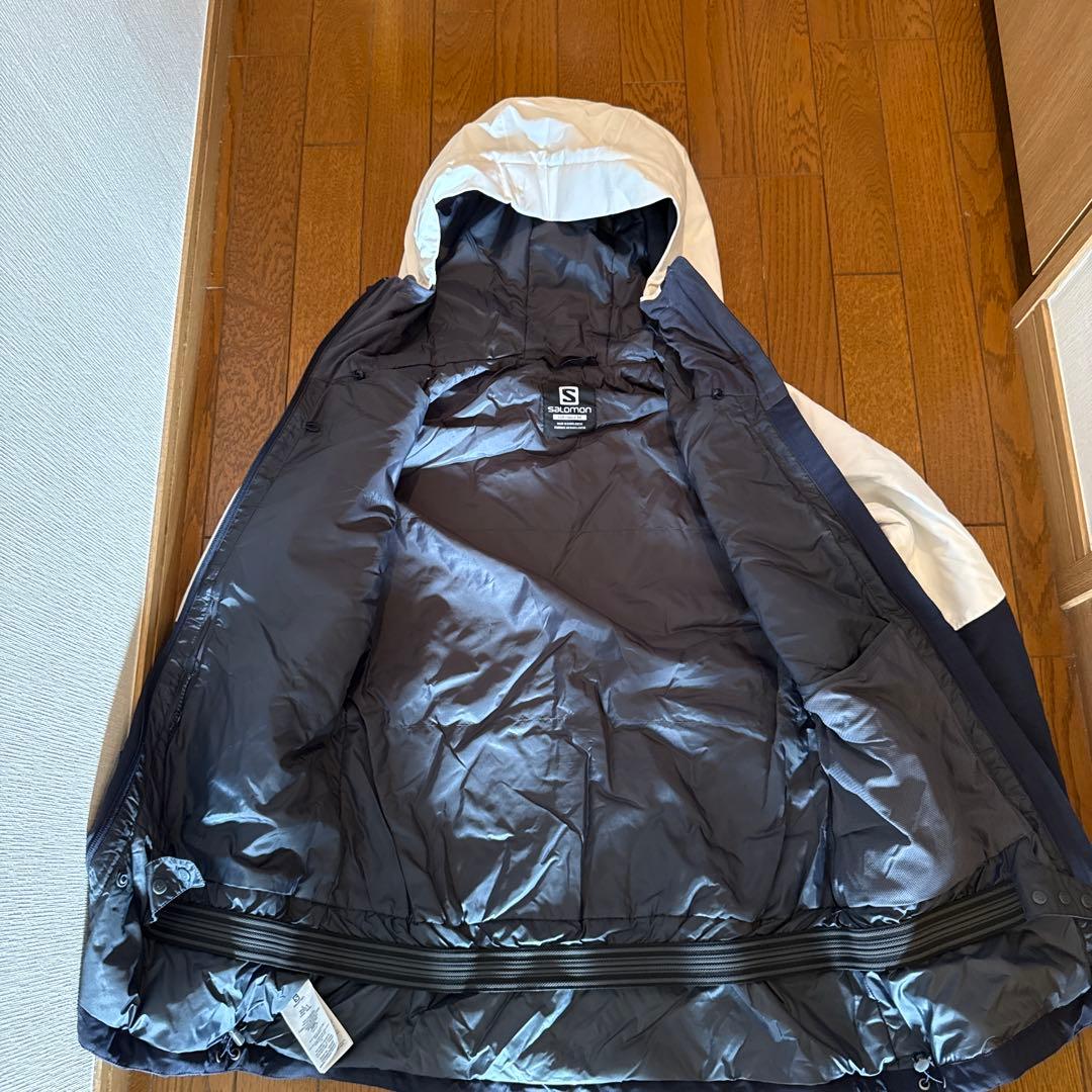 【一度だけ着用】Salomon スキーウェア ホワイト/ネイビー