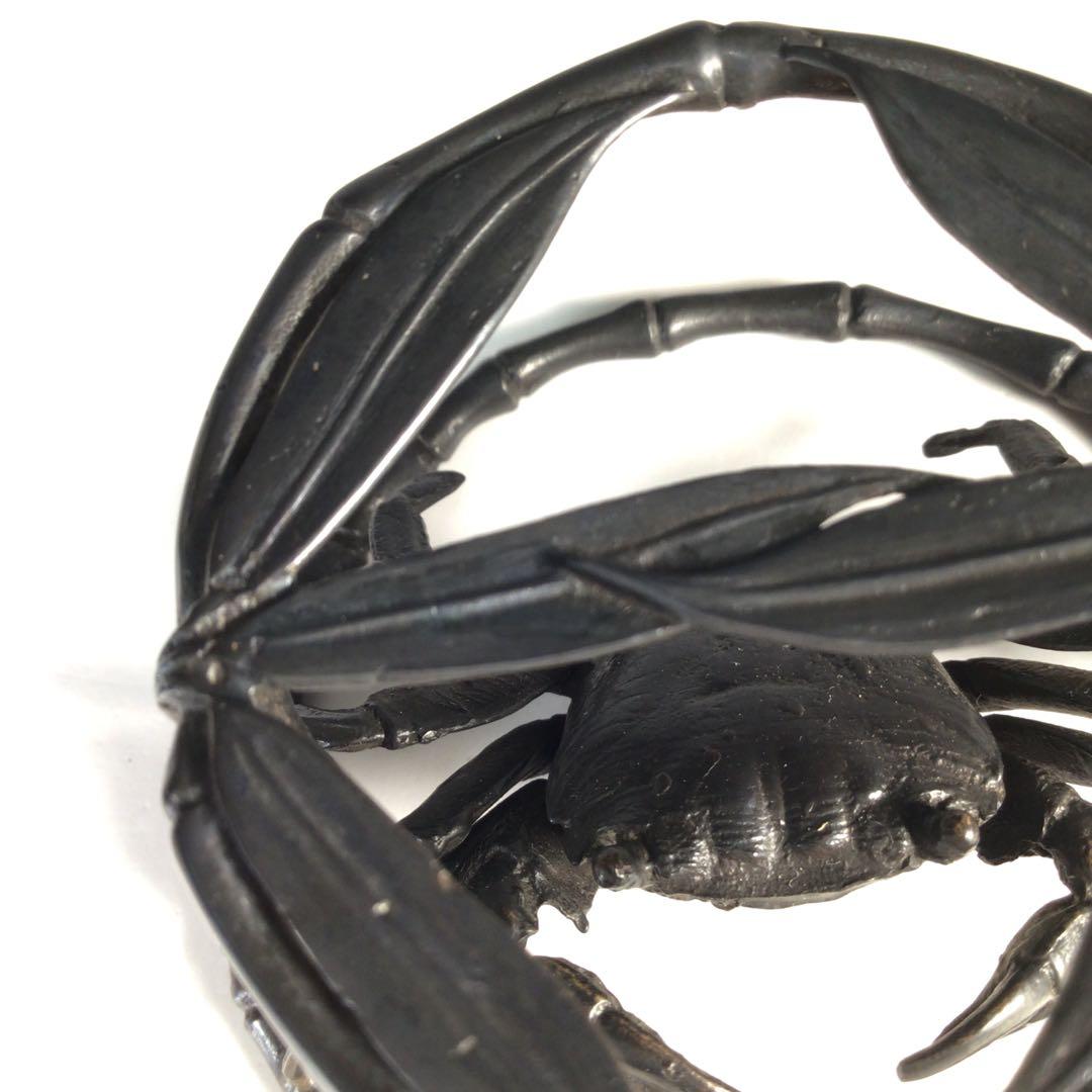 Ｍ５７７　蓋置　『一ノ瀬宗辰造』『砂張』『笹蟹蓋置』　共箱　茶道具