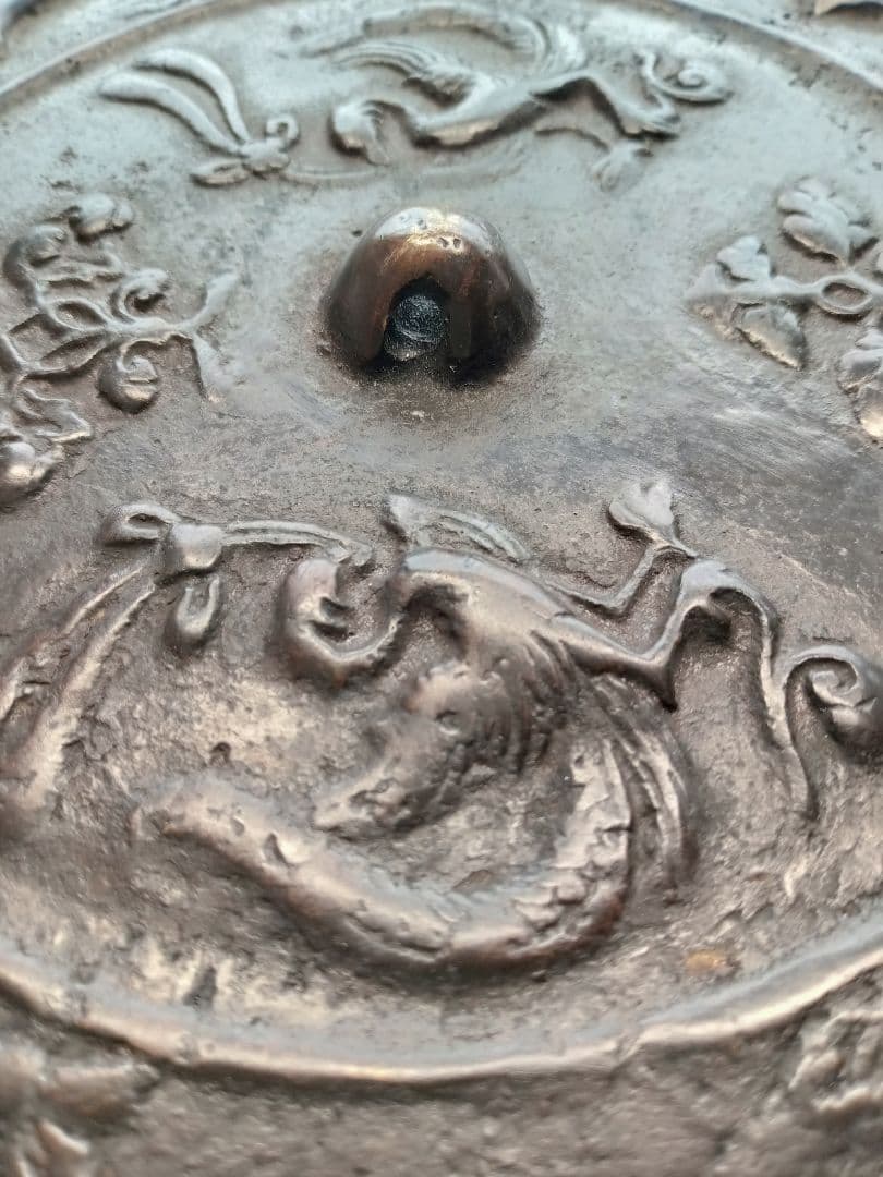 和鏡（古鏡）　双鸞八花鏡　唐時代（奈良時代〜平安時代初期）