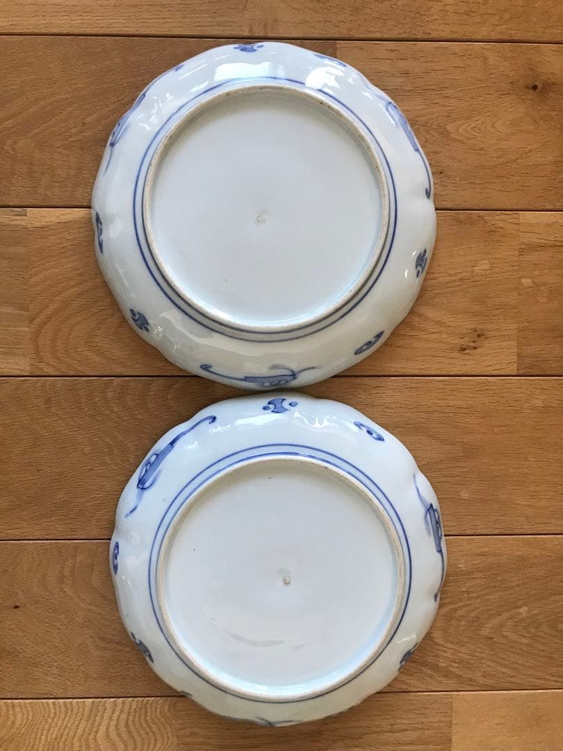 大皿　2枚　骨董品　大聖寺伊万里　古伊万里　伊万里　色絵　金彩　向付　5客