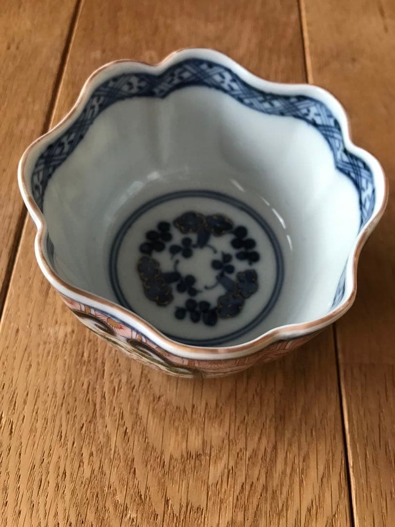 大皿　2枚　骨董品　大聖寺伊万里　古伊万里　伊万里　色絵　金彩　向付　5客