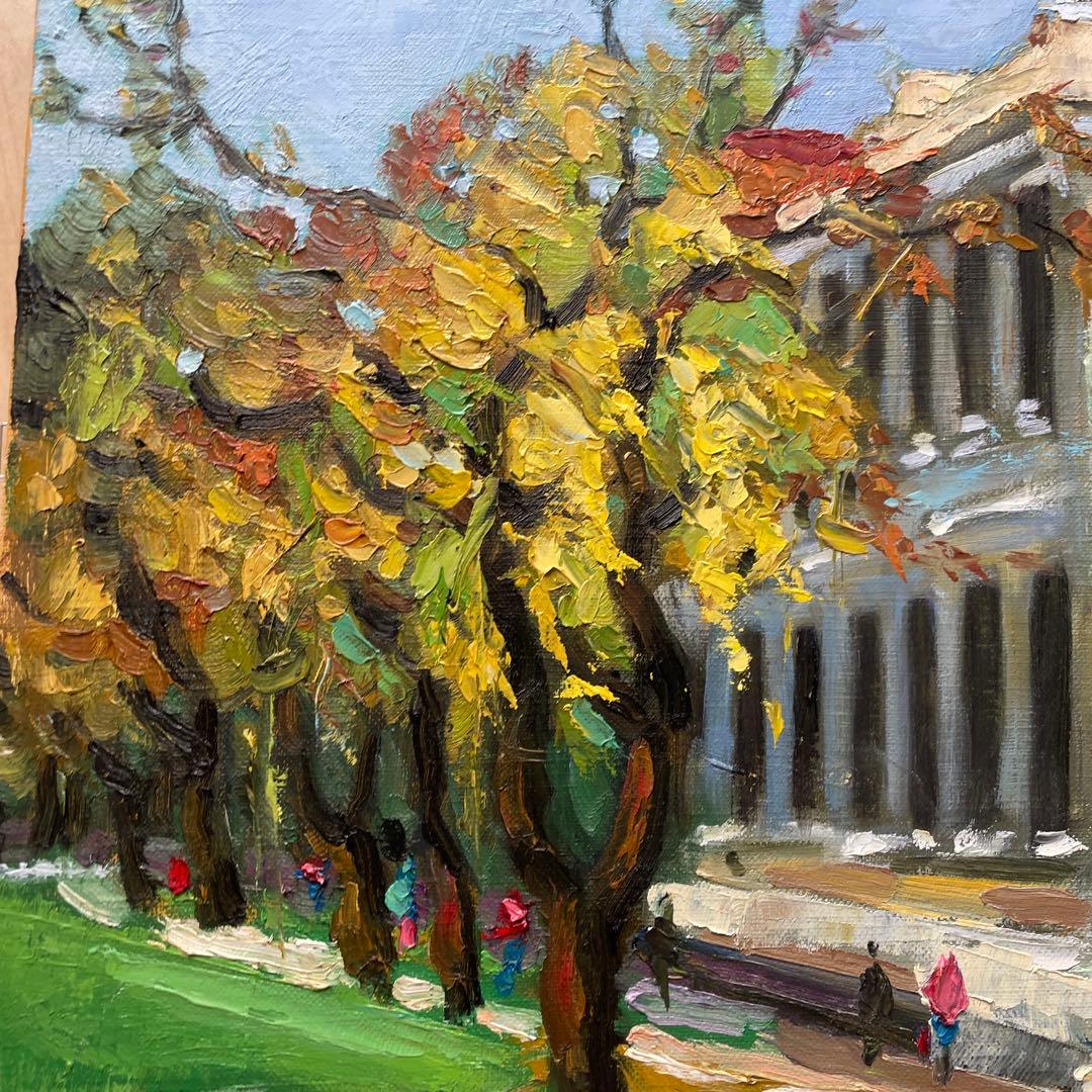 油彩画 F10 建物と自然 2020年