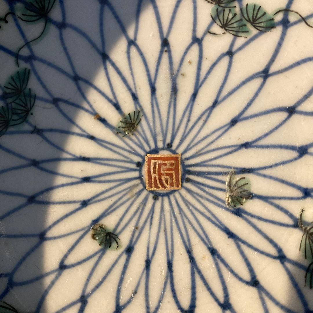 【貴重】古伊万里　染付色絵鉢　網目　金魚　金彩　茶碗　陶器　骨董品　江戸後期