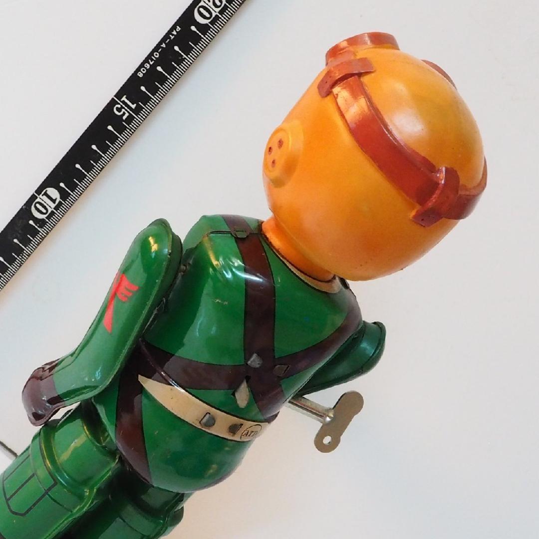 TOMO　ATD【0戦はやと】当時物ブリキ ゼンマイ歩行ロボット人形