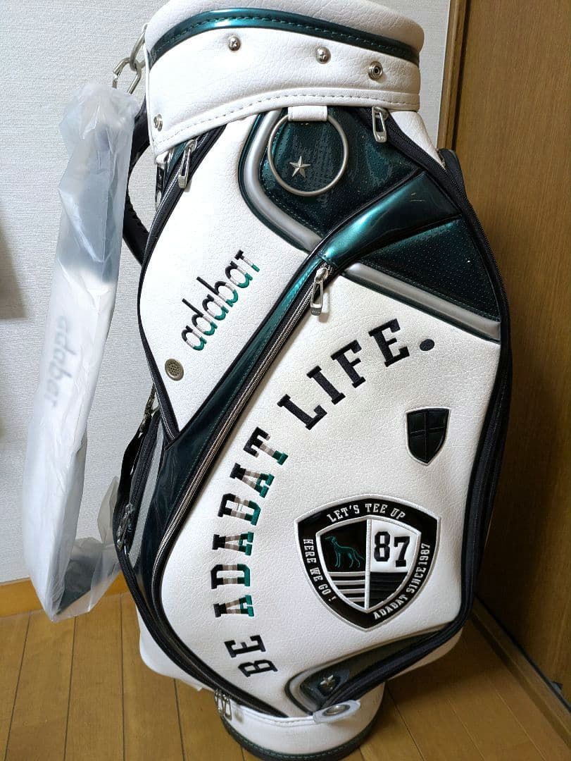 中古 adabat アダバット ゴルフ キャディバッグ【ホワイト/グリーン】