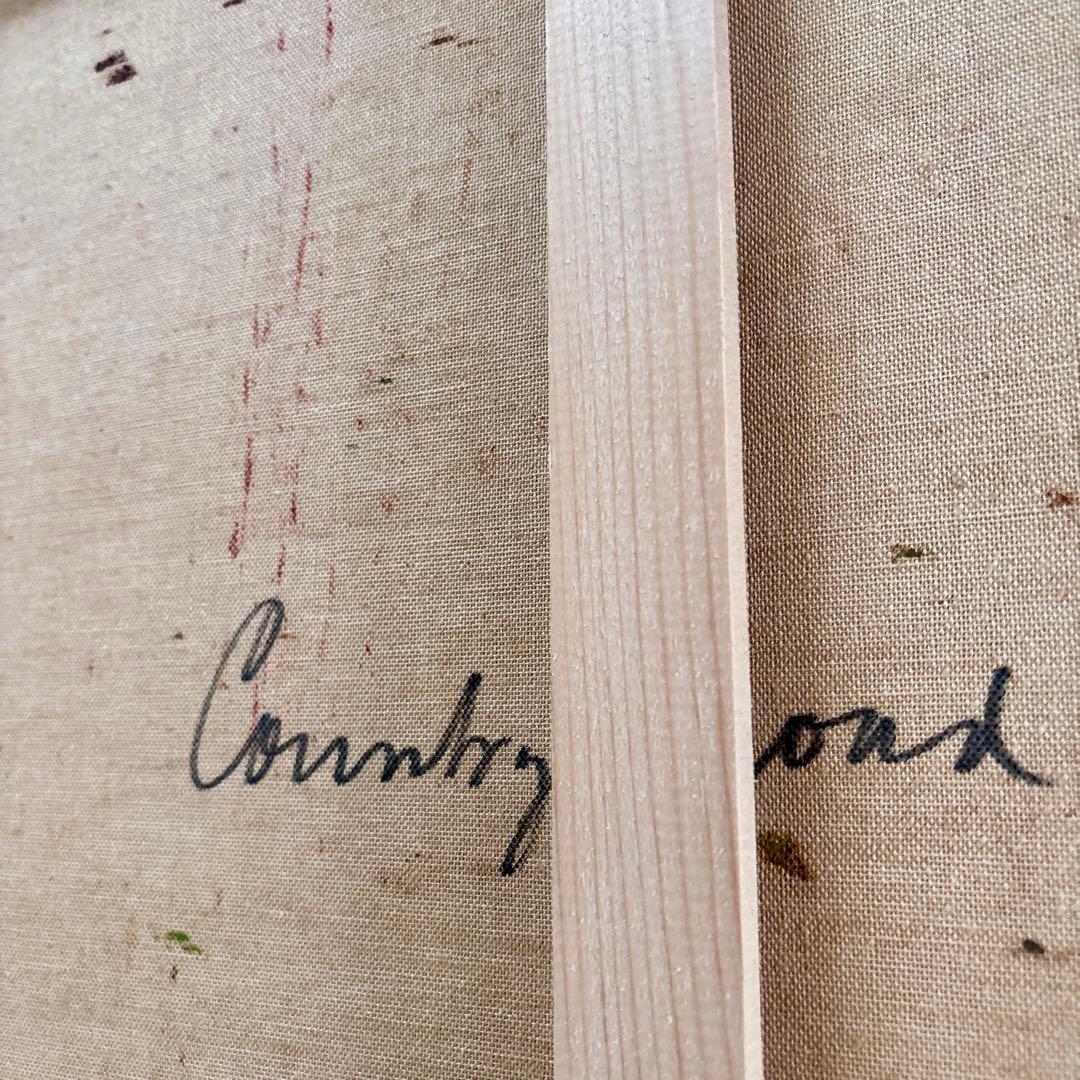 Hollander \"Country road\" 油絵 風景画 ゴールド額F10