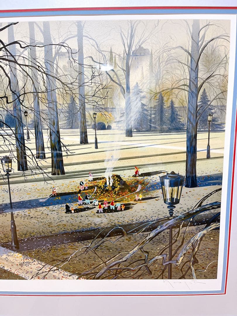 真作 超希少 ヒロ・ヤマガタ オータムアフタヌーン　シルクスクリーン 直筆サイン