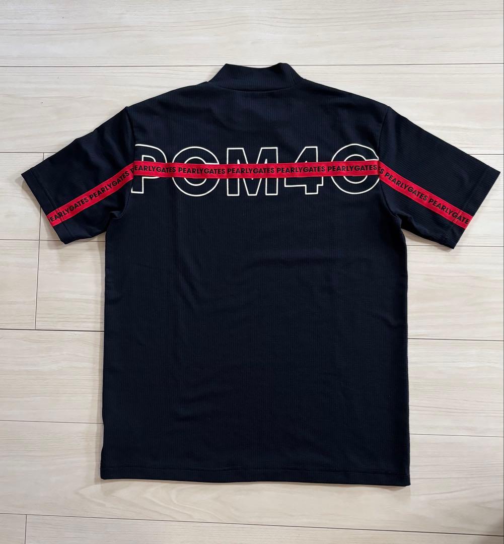 パーリーゲイツ　ロゴ入り半袖モックネックシャツ