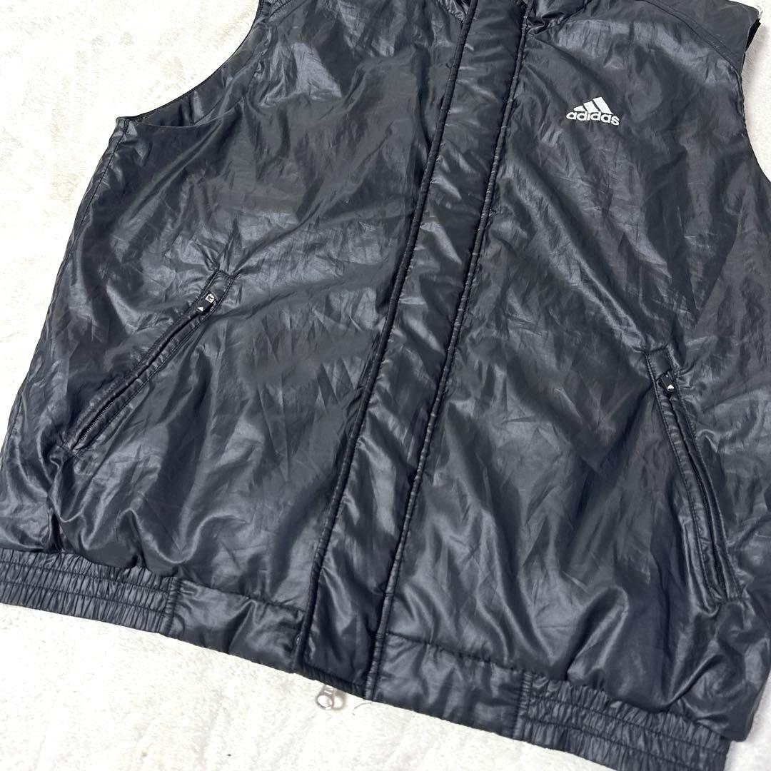 adidas GOLF 中綿ベスト ハイネック ジップアップ ロゴ 刺繍　黒