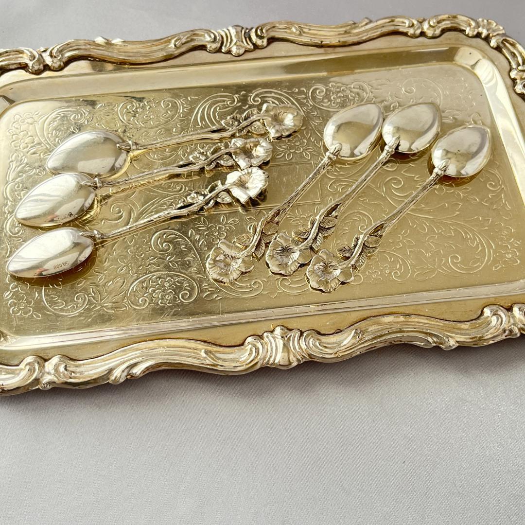 【Cristoph Widmann】 薔薇のティースプーン 6本【純銀】