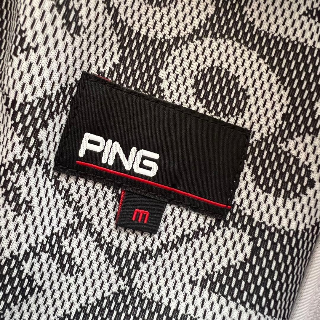 PING ピン　セットアップ　ロゴジャガード　ゴルフ　レディース　M 上下　白黒