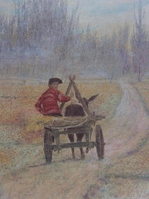 倉島重友、「帰路」、希少な画集より、 新品高級額装付、状態良好