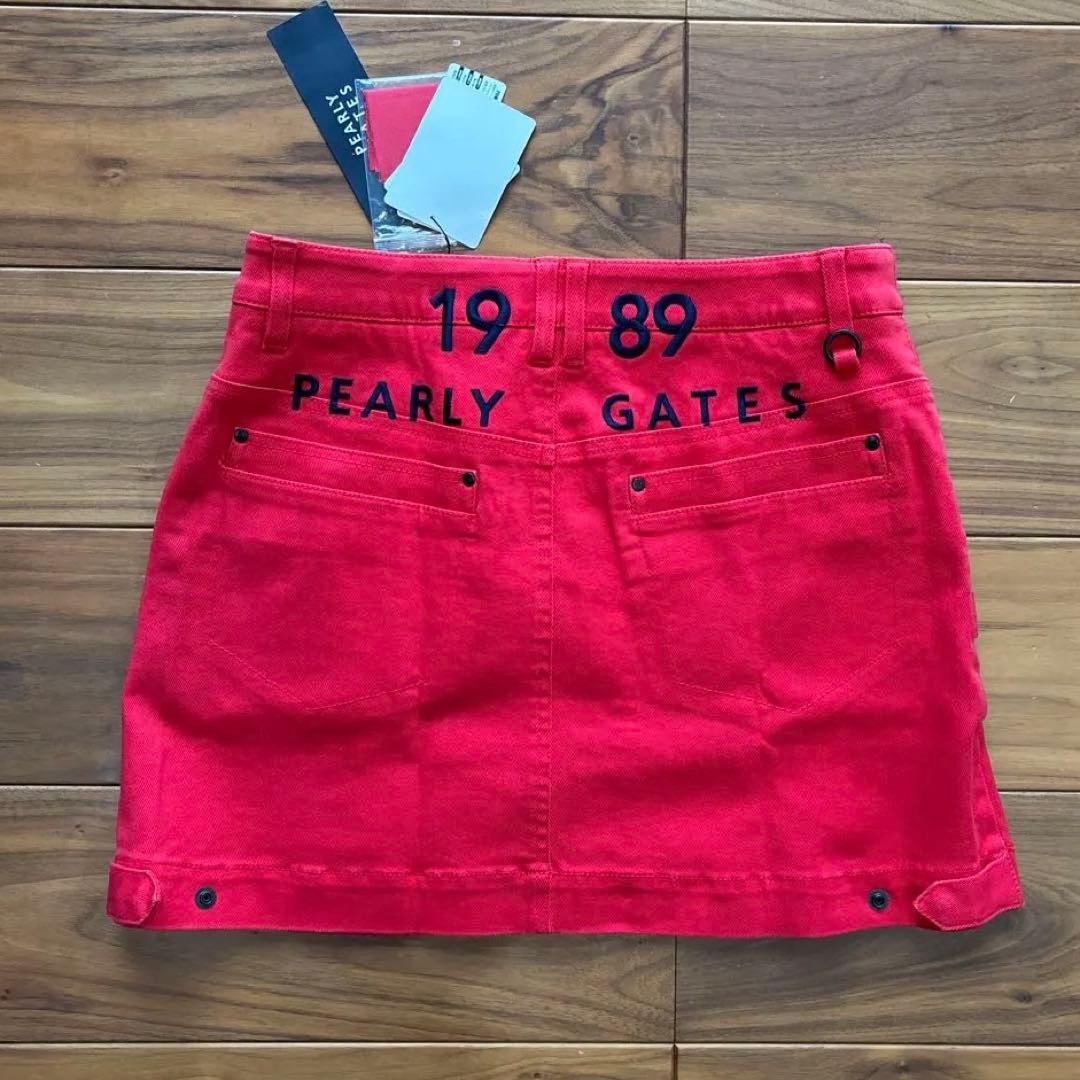 【新品】パーリーゲイツ　サイズ２　レディース　ゴルフスカート　ローズピンク