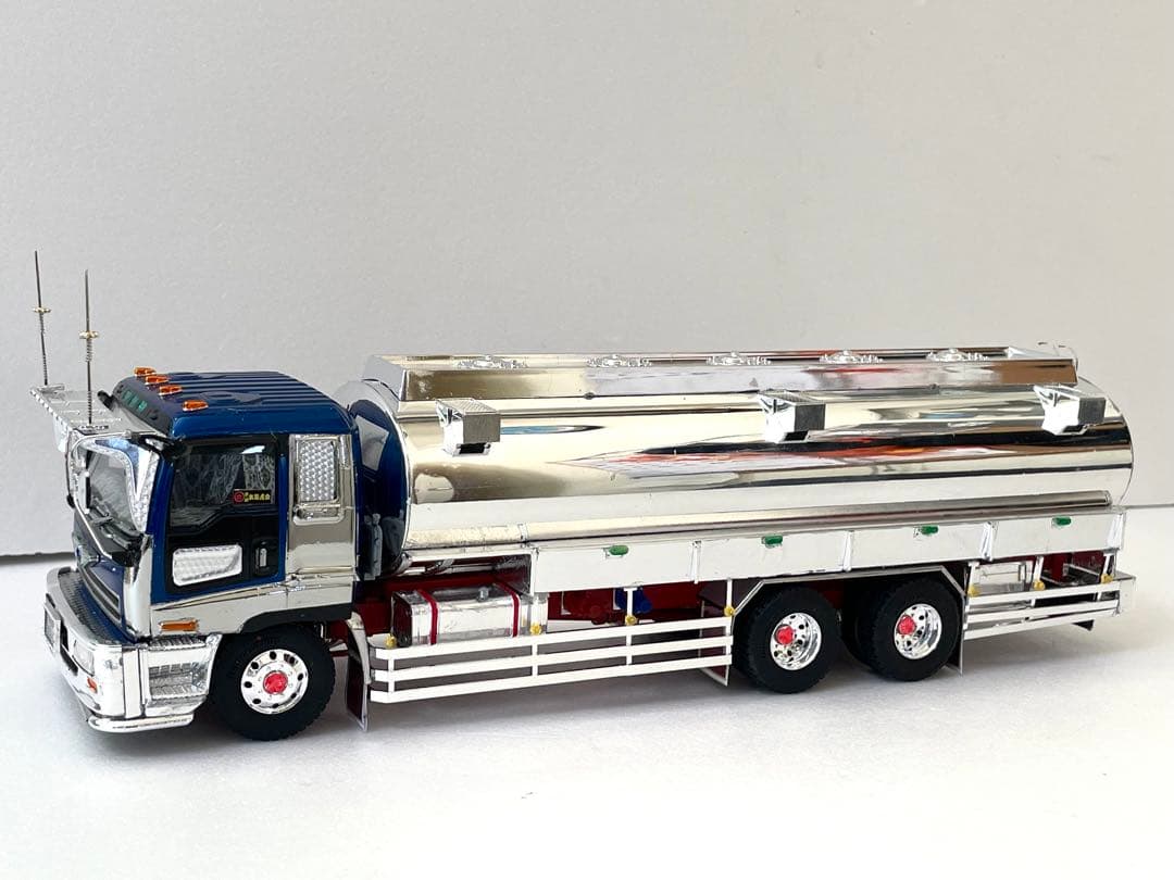 希少1/32 大型メッキタンクローリー 「危」デコトラプラモデル 特殊車両完成品