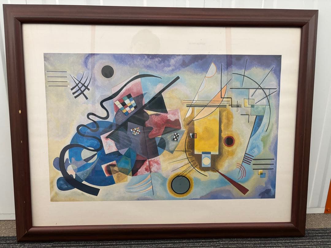 抽象画 木製フレーム付き 大きめ