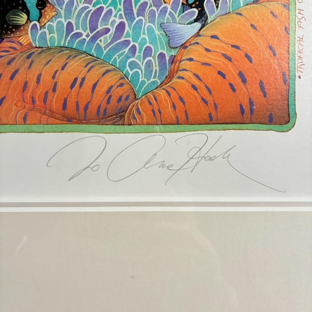 ジョアン・フック「サンゴ礁の熱帯魚」リトグラフ2点 大作 直筆サイン入 海