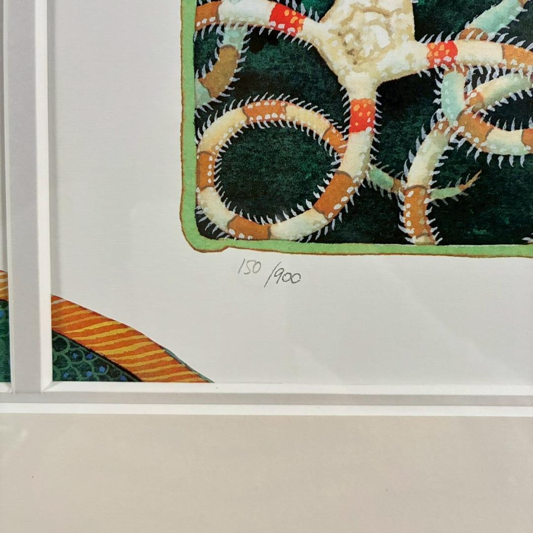 ジョアン・フック「サンゴ礁の熱帯魚」リトグラフ2点 大作 直筆サイン入 海