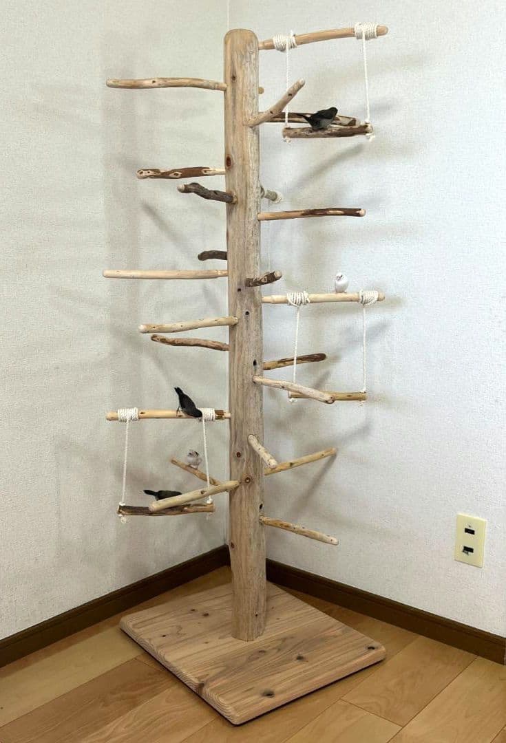 【中型鳥用】ブランコ＆はしごで楽しいバードアスレチック