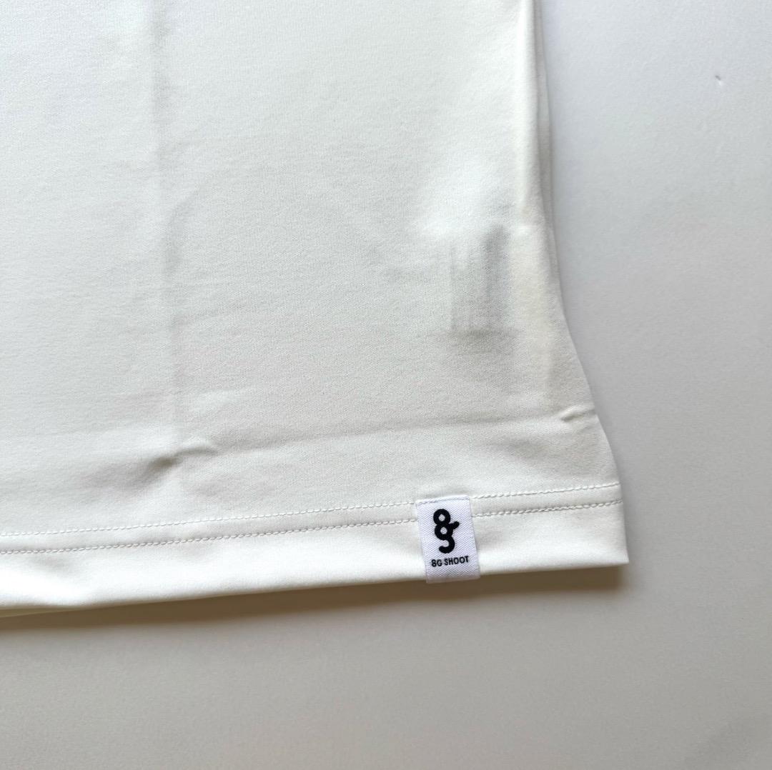サイズL　［ 8G SHOOT ］モックネック半袖 ホワイト