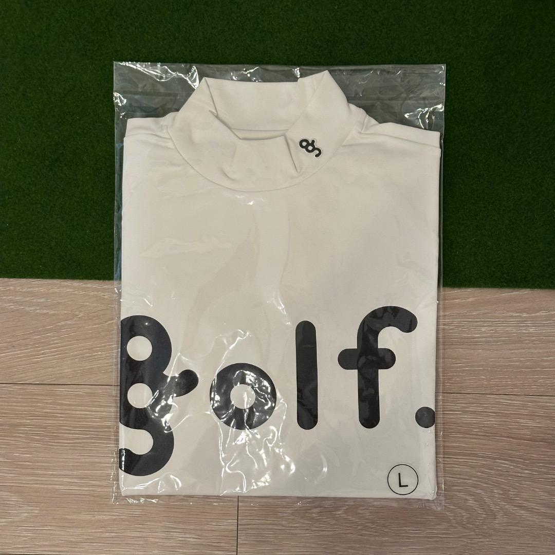 サイズL　［ 8G SHOOT ］モックネック半袖 ホワイト