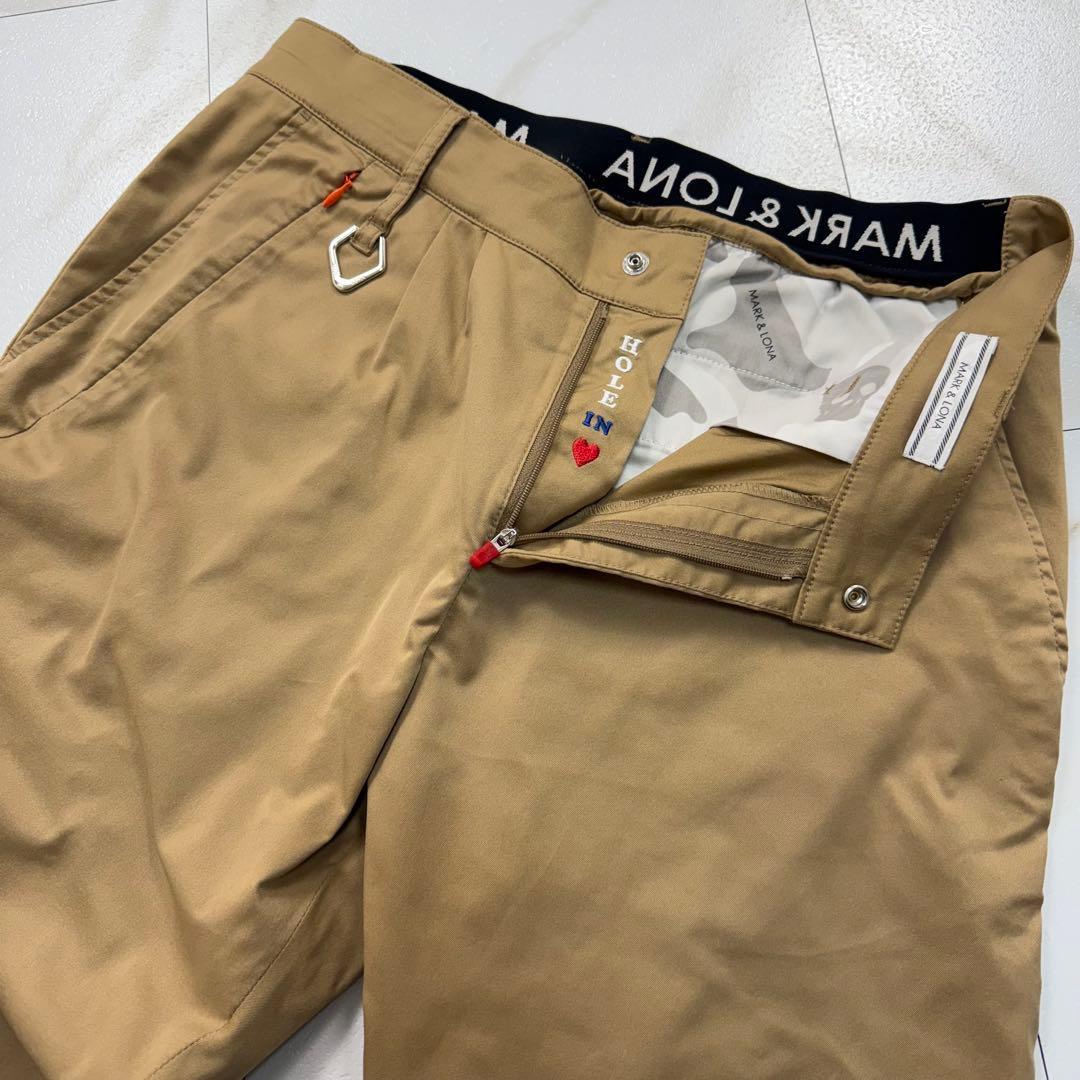 MARK&LONA ストレッチ パンツ ゴルフ GOLFメンズ L ベージュ